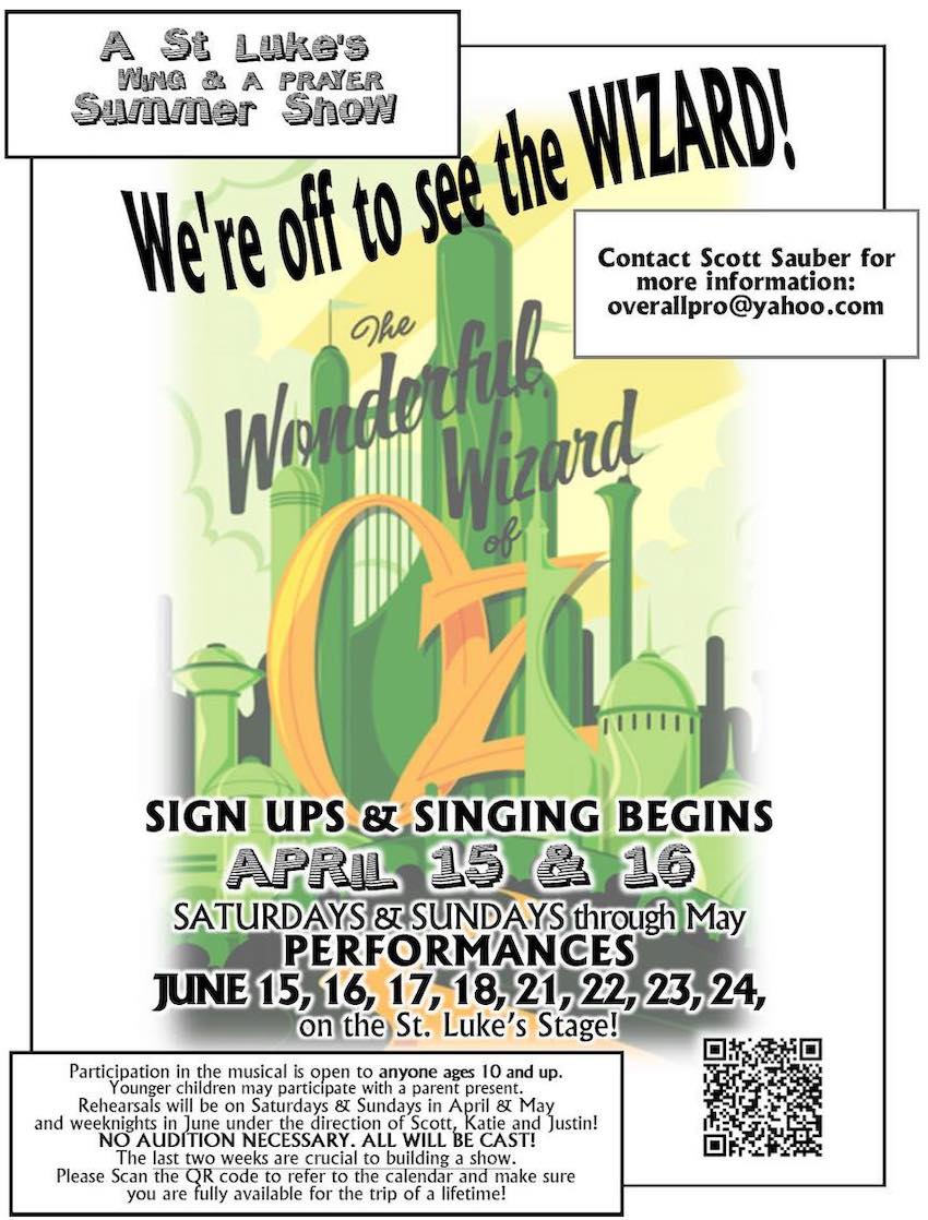 Wizard of Oz Poster - St Luke's summer musical for 2023